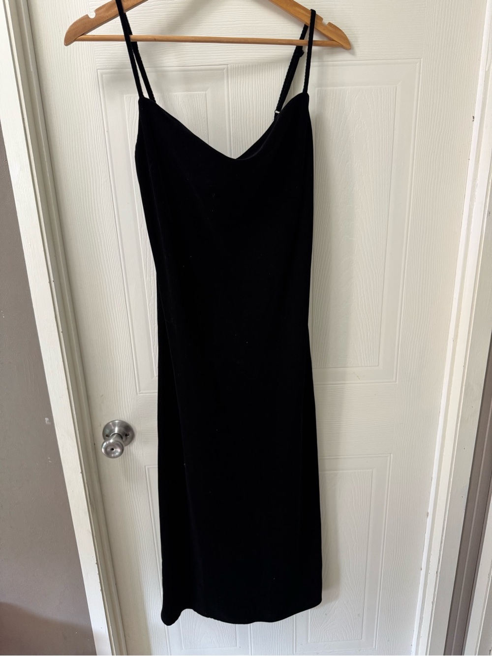 Zara Black Midi Slip Dress with Double Thin Straps